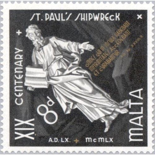 Malta QEII 1960 8d Shipwreck St Paul Unmounted Mint MNH SG 298 Sc 278 stamp