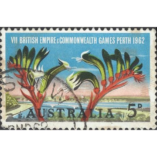 AUSTRALIA, Kangaroo Paw Commonwealth Games Perth, blue 1962, 5d, #7