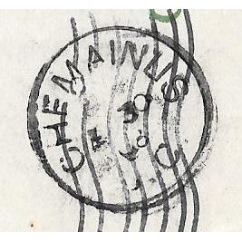 Chemainus, BC large cancel 1908