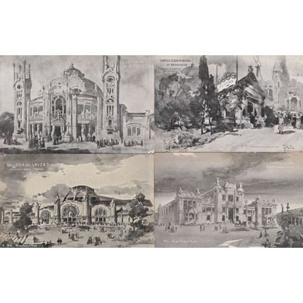 Pilade Rocco C Milano Milan Auronautica Italian Exposition 4x Antique Postcard s