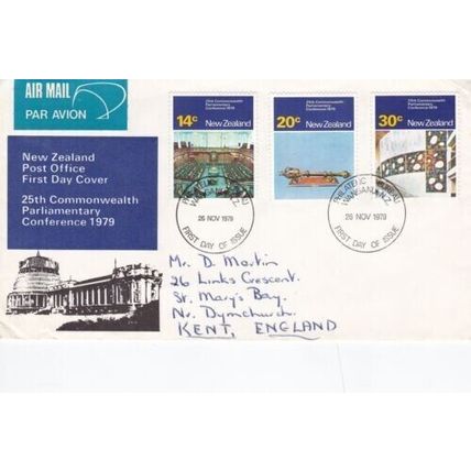New Zealand 1979 25th Parliamentary Conference FDC Bureau cancel written VGC