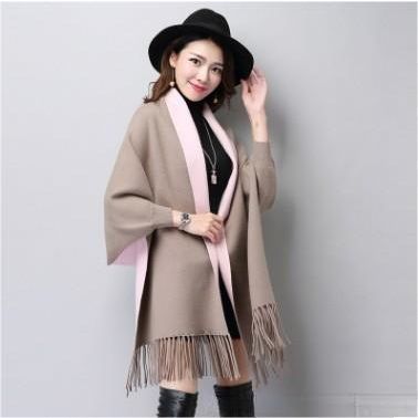 AESTHETICA TWO-TONED SHAWL COAT