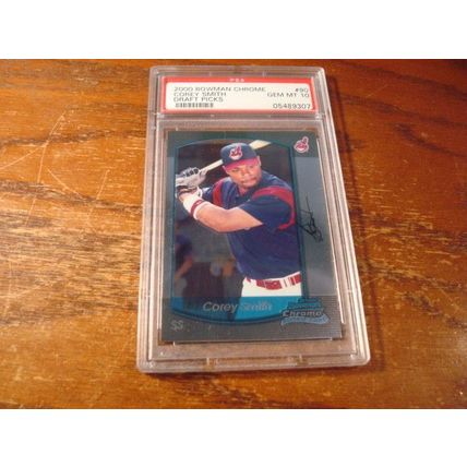2000 Bowman Chrome , Graded Gem Mint 10, COREY SMITH, Indians, Draft Picks