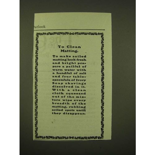 1902 Ivory Soap Ad - To clean matting