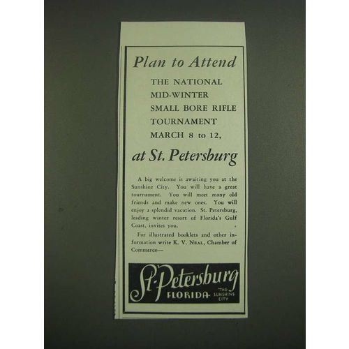 1939 St. Petersburg Florida Ad - Plan to attend the national tournament