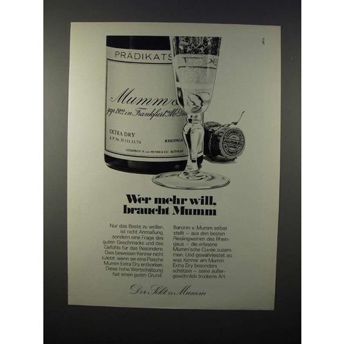 1976 Mumm Champagne Ad - in German