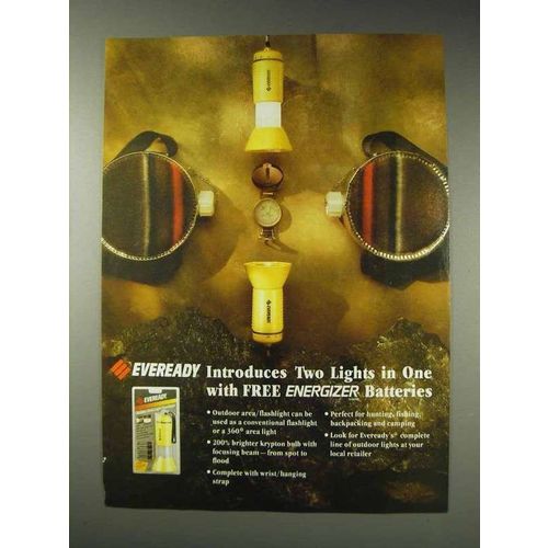 1991 Eveready Flashlight Ad - Two Lights in One