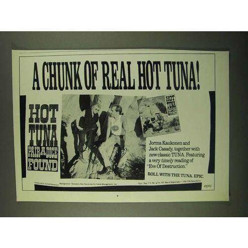 1991 Hot Tuna Pair a Dice Found Album Ad - A Chunk Of