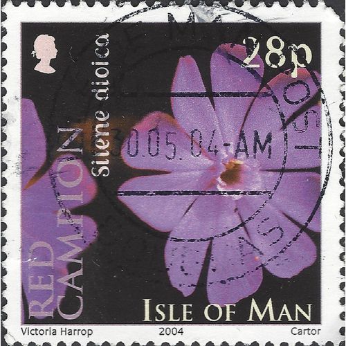 ISLE O MAN, FLOWER, Red Campion, black 2004, 28p