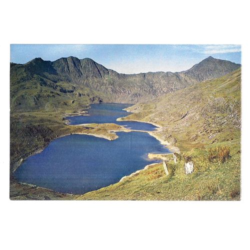 SNOWDON AND LLYN LLYDAW unused postcard J Arthur Dixon Wales 688 #