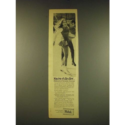 1969 Midol Medicine Ad - You're a go girlÉ relieved of periodic cramps