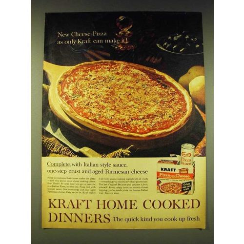 1964 Kraft Pizza with Cheese Dinner Ad - New Cheese-Pizza as only Kraft can