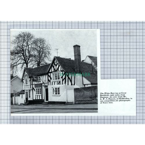 C4977) The White Hart Inn Great Bardfield Essex - c.1960s Cutting