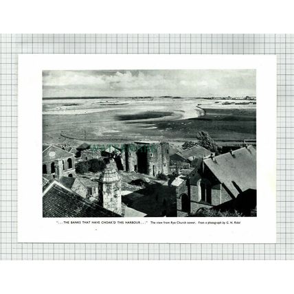 (6851) View From Rye Church Tower Sussex - 1954 Cutting