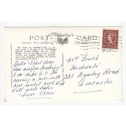The River Thames Pool of London 1957 RP Postcard