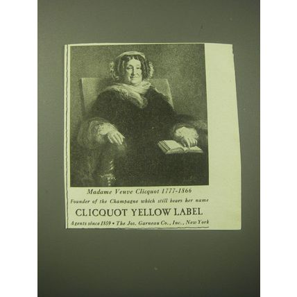 1948 Clicquot Yellow Label Ad - Madame Veuve Cliquot 1777-1866