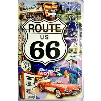 Historic Route 66 With Multi Pictures Playing Cards