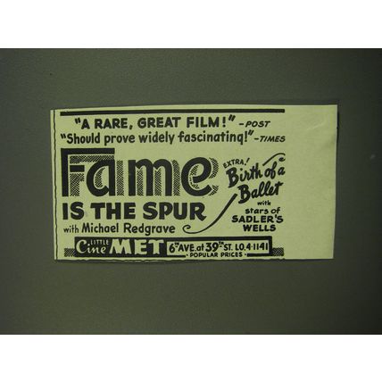 1949 Fame is the Spur Movie Ad - A rare, great film! - Post