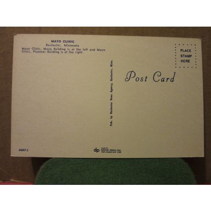MAYO CLINIC, ROCHESTER, MINNESOTA, USA unused postcard =
