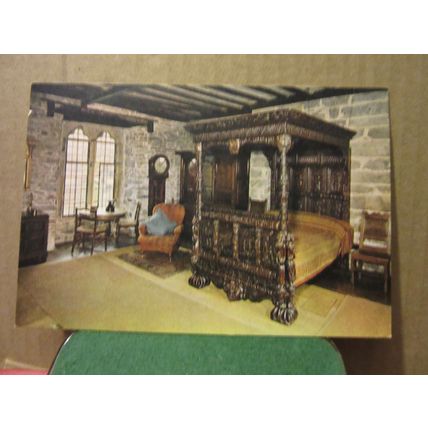 royal bedroom, GWYDIR CASTLE, LLANRWST, WALES unused postcard J Arthur Dixon =