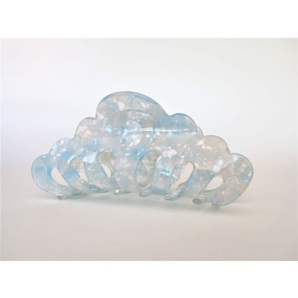 Mixed lite blue and white marbled hair claw clip medium fine hair