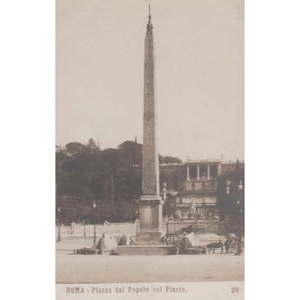 Piazzo Del Popolo Cel Pincio Monument Statue Italy Italian Antique Mint Postcard