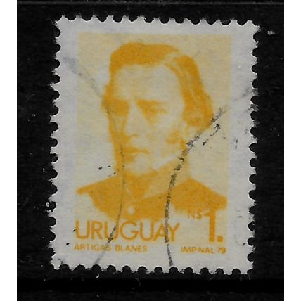URUGUAY 1976 LOCAL MOTIVES 1p YELLOW ARTIGAS SG 1646b FINE USED#