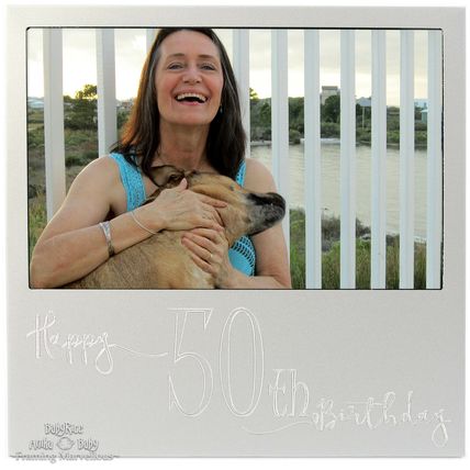 New Engraved Silver 50th Birthday Photo Frame Gift Celebration Memory Picture