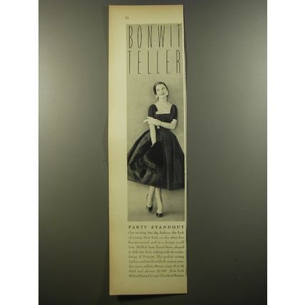1954 Bonwit Teller Dress Ad - Party Standout