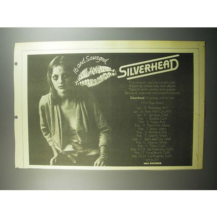 1974 Silverhead 16 and Savaged Album Advertisement