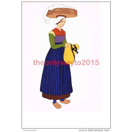 Auvergne, Woman from Region of Saint-Flour, Costume, Book Illustration (Print),