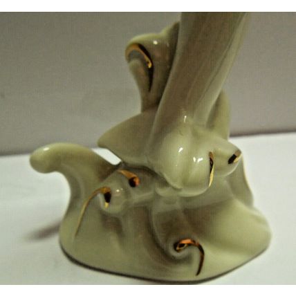 Lenox Dolphin Figurine Porcelain Ivory White 24K Gold Accents Dolphin Figurine