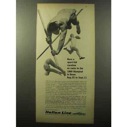 1960 Italian Line Cruise Advertisement - Have a sport-full vactaion en route