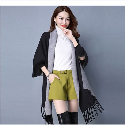 AESTHETICA TWO-TONED SHAWL COAT