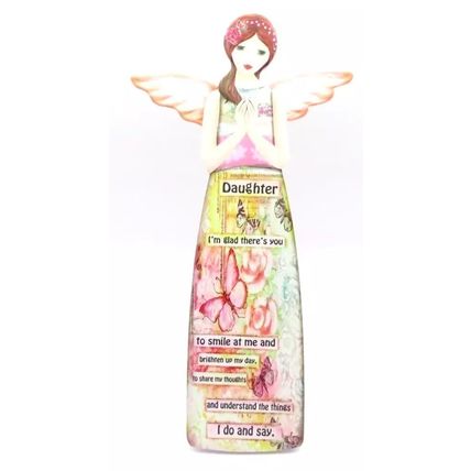 Daughter Porcelain Message Angel Plaque Freestanding or Wall 24 CM Gift Home