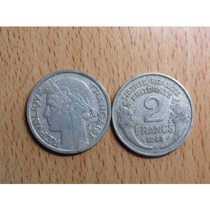 France Republic 1948B 2 Francs Coin