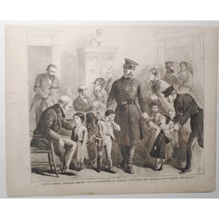 Little Street Peddlers Before Commissioners Of Charity - Harper's Weekly. 1869