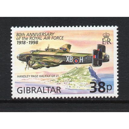 Gibraltar - 1998 - 38p RAF 80th Anniversary (sg831) MNH