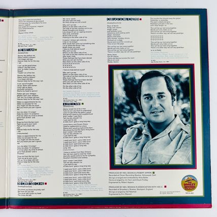 Neil Sedaka – Sedaka's Back Vinyl LP Record Album MCA-463