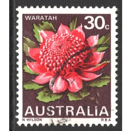 AUSTRALIA 1968: STATE FLORAL EMBLEMS - 30c WARATAH, NSW USED (G2)