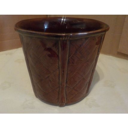 Vintage Brown Glazed Flower Pot Holder by Churchill, England