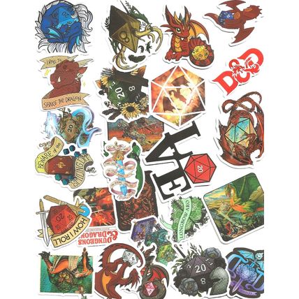 Dungeons and Dragons - Sticker Set of 25 Stickers for Scrapbooking and more