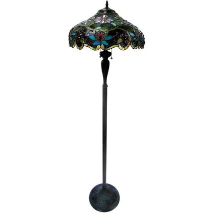 Tiffany-Style Victorian 2 Light Floor Lamp 18" Shade