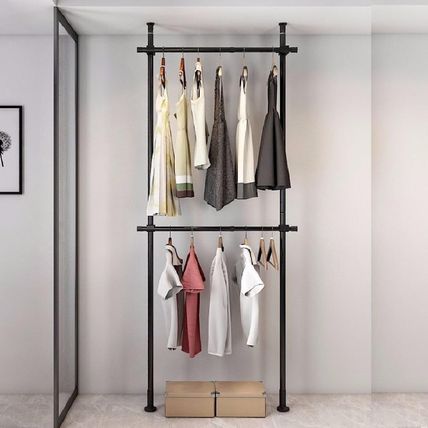 Floor to Ceiling Heavy Duty Garment Rack, Metal Adjustable Height Clothing Hangi