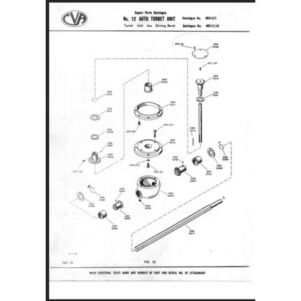 CVA Model 12 Single Spindle Automatic Attachments Parts Catalogue PD1019 PDF
