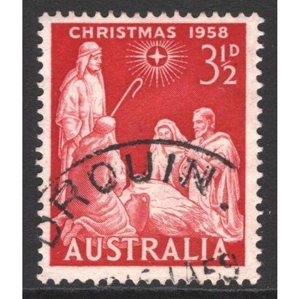 AUSTRALIA 1958: CHRISTMAS - 3½d RED USED (G7)