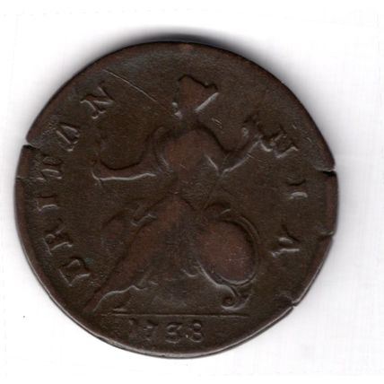 Great Britain. George II. Halfpenny 1738. dy17887
