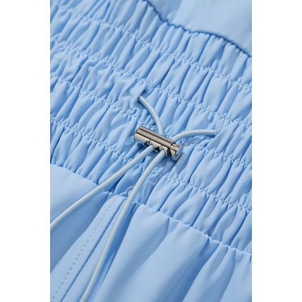 Myosotis Plain Sleeveless Loop Drawstring Cinched Waist Romper