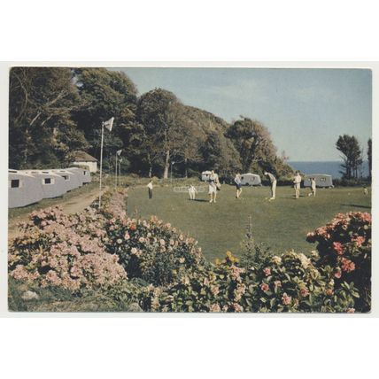 VENTNOR FLOWERS BROOK putting caravans mid 20th C. RPPC JA Dixon IW 1505
