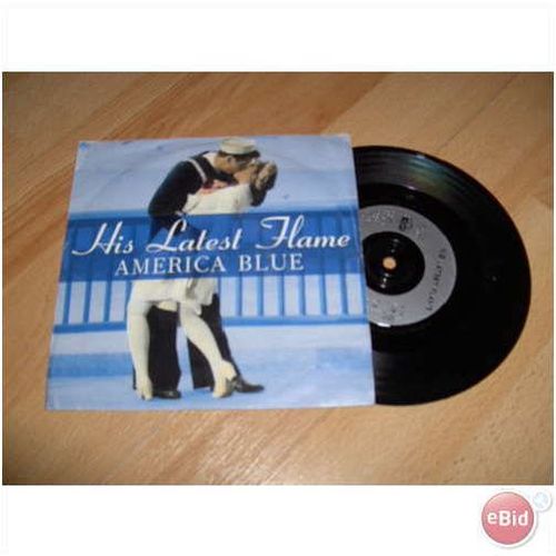 his latest flame,america blue.1989 7" p/s.london, lon